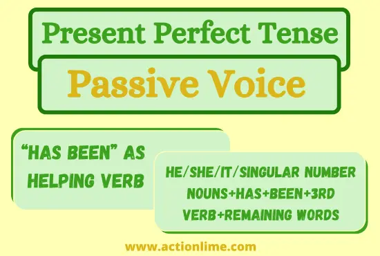 "Has Been" As An Helping Verb in Present Perfect Tense (Passive Voice)