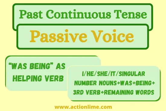 "Was Being" as an helping verb in Past Continuous Tense(Passive Voice)