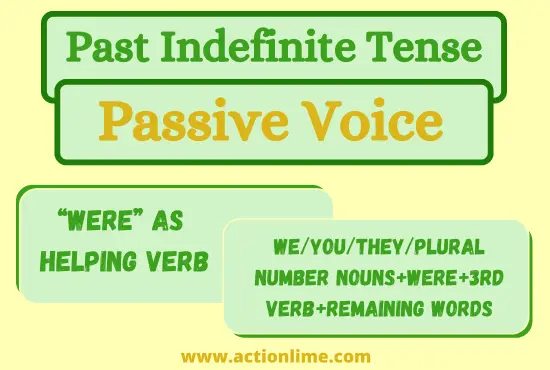 "Were" as an helping verb in Past Indefinite Tense (Passive Voice)