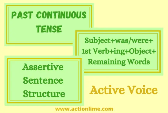 Assertive Sentence Structure of Past Continuous Tense(Active Voice)