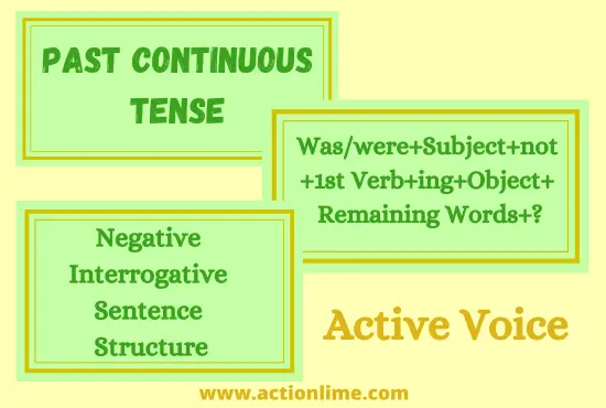 Negative Interrogative Sentence Structure of Past Continuous Tense(Active Voice)