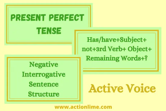 Negative-Interrogative Sentence Structure of Present Perfect Tense(Active Voice)