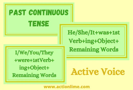 Past Continuous Tense(Active Voice)