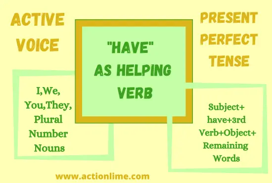 "Have" as an helping Verb in Present Perfect Tense(Active Voice)